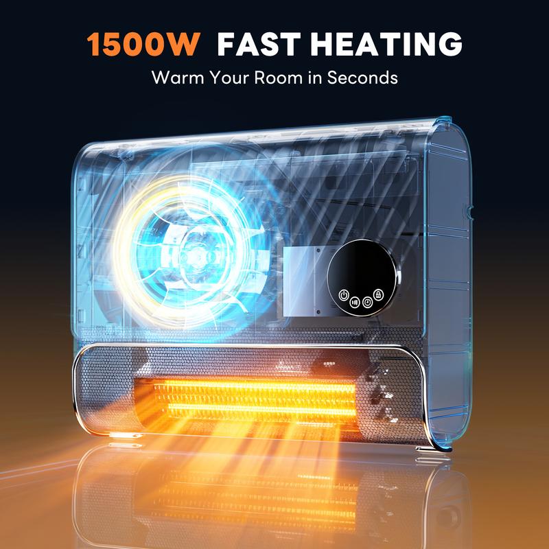 Rejuvia 1500W Smart Wall Heater | Fast Heating, Remote Control, 3 Fan Speeds