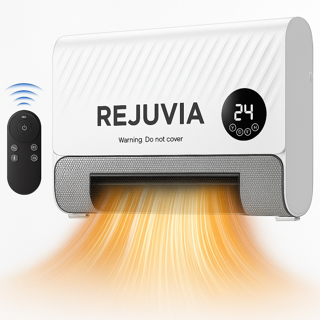 Rejuvia 1500W Smart Wall Heater | Fast Heating, Remote Control, 3 Fan Speeds
